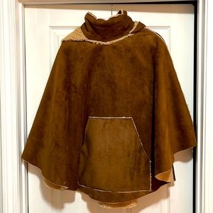 Brown suede poncho
